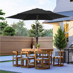 7.5 ft. Outdoor Umbrellas Patio Market Table Outside Umbrellas Nonfading Canopy and Sturdy Ribs, Black