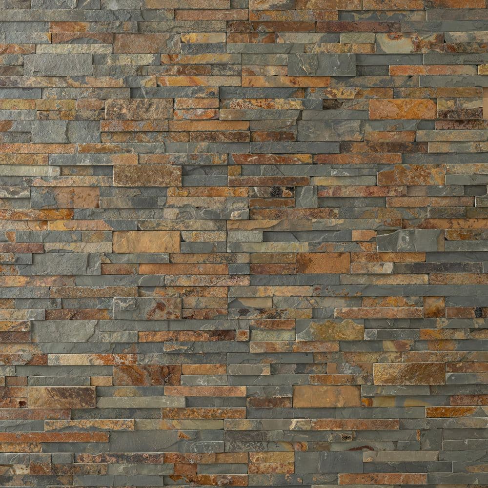 MSI Natural Earth Ledger Panel 6 in. x 24 in. Splitface Slate Wall