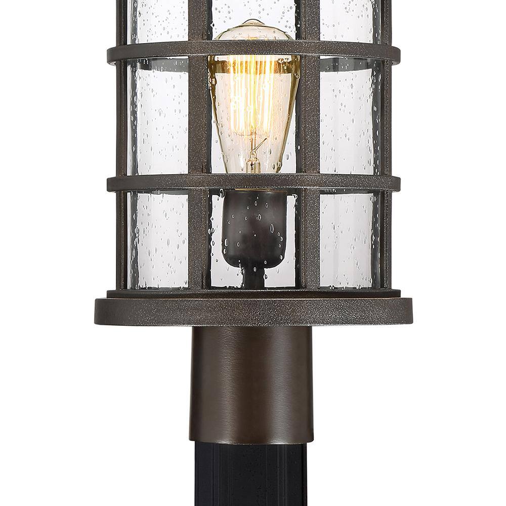Crusade 10'' Palladian Bronze Outdoor Post Lantern with Crisscrossed Bands
