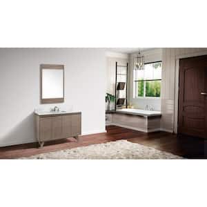 Coventry 49 in. Vanity in Gray Teak with Marble Top Vanity Top in Carrara White with White Basin