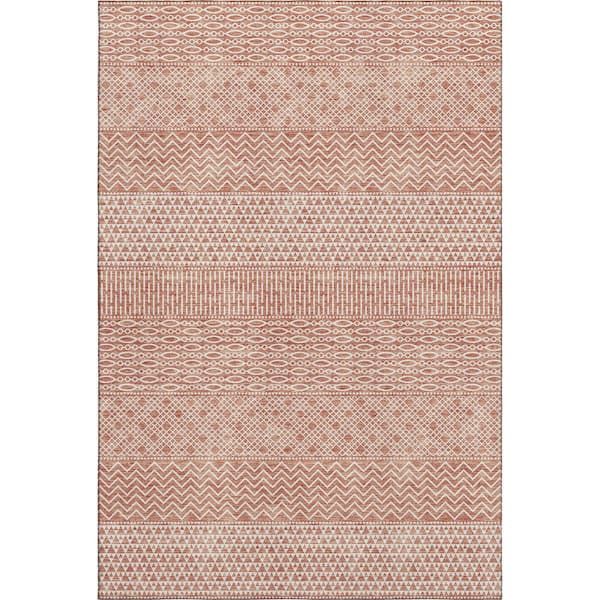 Addison Rugs Mayfield Premium Machine Washable Abstract AMF939 Salmon 10 ft. x 14 ft. Area Rug