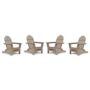 Icon Weathered Wood Recycled Plastic Adirondack Chair (4-Pack)