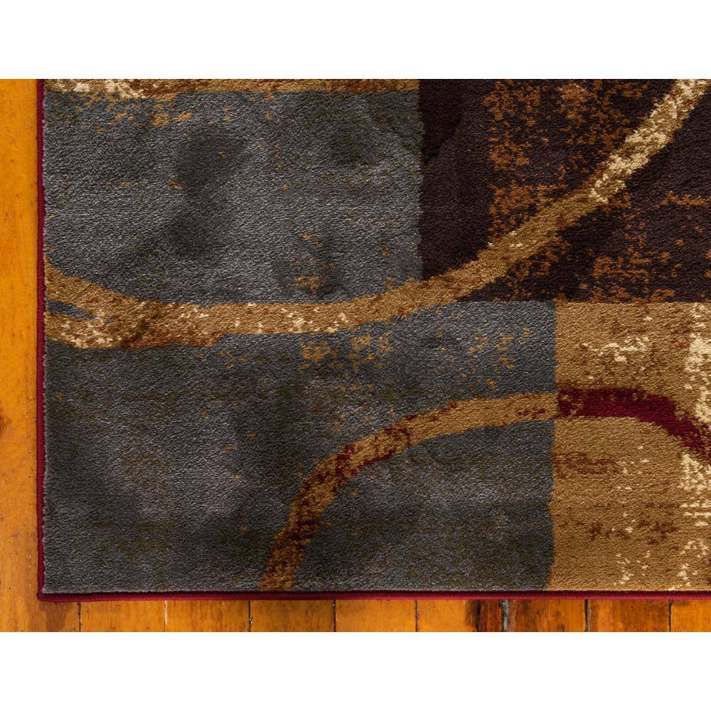 Multi Abstract Rectangular 9' x 12' Synthetic Area Rug