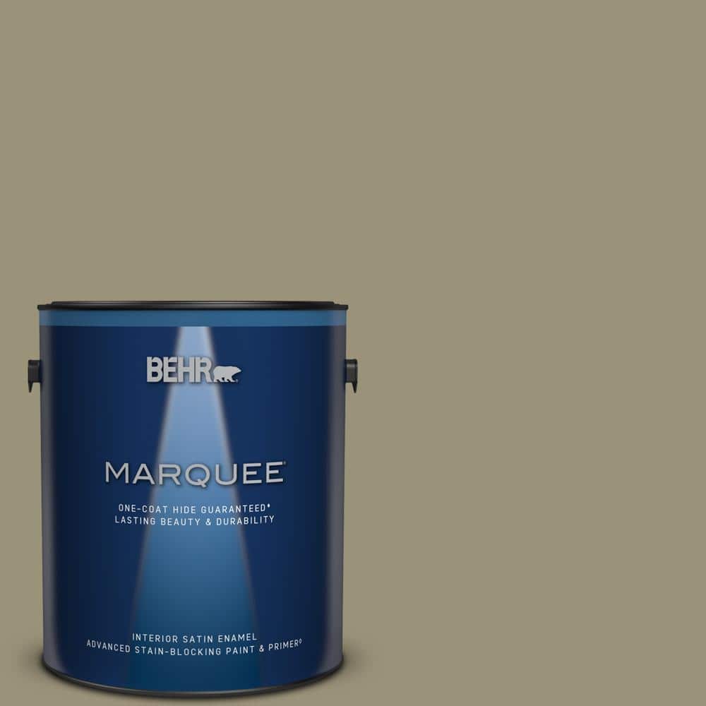 BEHR MARQUEE 1 gal. N3405 Grassy Savannah OneCoat Hide Satin Enamel Interior Paint & Primer
