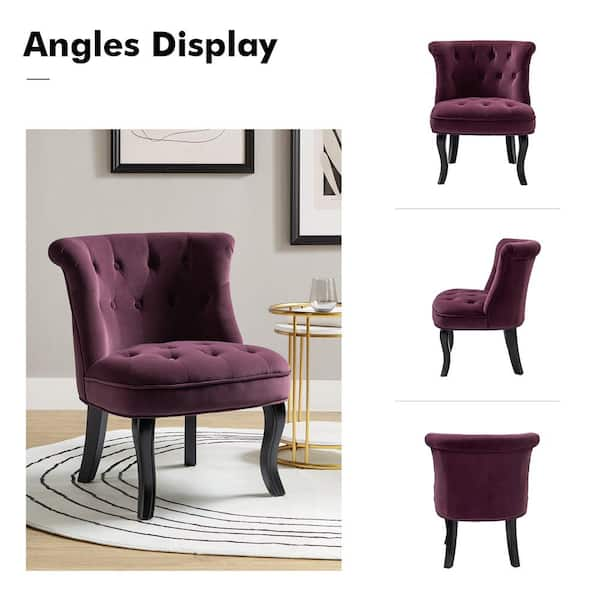 Velvet deals armless chair