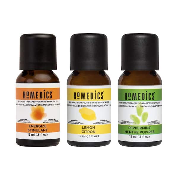 HoMedics Uplift and Energize Essential Oil Trio 15 ML, 3-pack