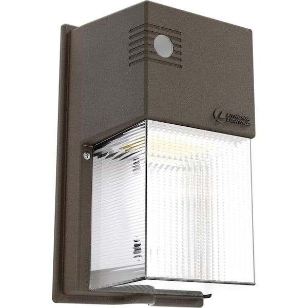 Lithonia Lighting Contractor Select TWS 70-Watt Equivalent Integrated LED Dark Bronze Switchable Lumens, CCT and Photocell Wall Pack Light