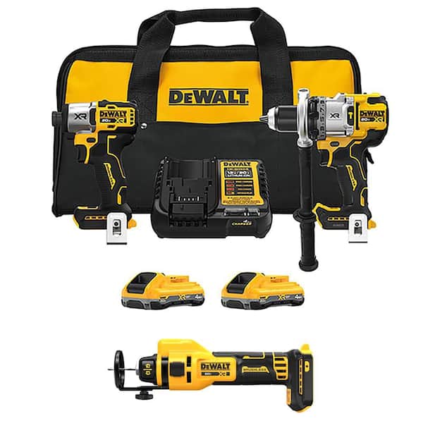 20-Volt MAX Lithium-Ion Cordless 2-Tool Combo Kit and Drywall Cut-Out Tool with (2) 4.0 Ah Batteries Charger and Kit Bag