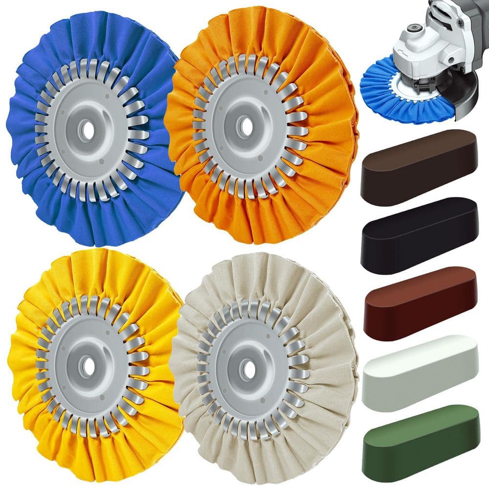 8 in. Aluminum Airway Buffing Wheel Kit with Polishing Compound for Metal and Aluminum Wheels (9-Piece Kit) price history on PriceWatchPro