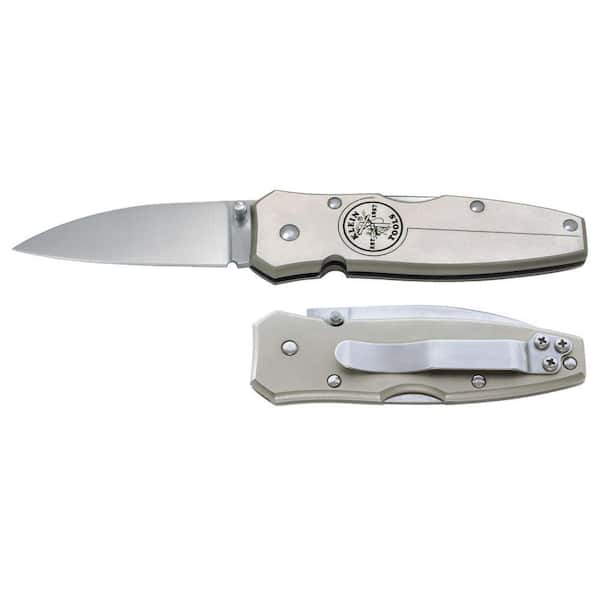 Klein Tools 2.5 in. Drop Point Straight Edge Lockback Folding Knife
