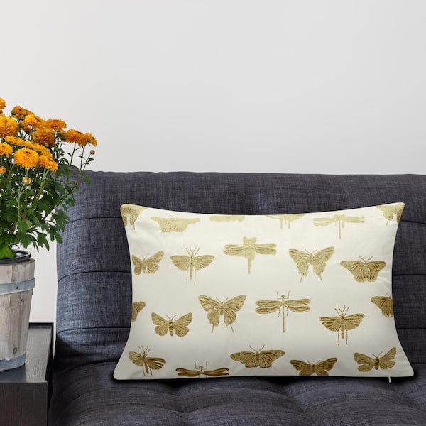 Butterfly Decorative Throw Pillow Forest Green Animal Novelty Polyester Reversible Butterfly Decorative Throw Pillow Forest Green Animal Novelty Polyester Reversible
