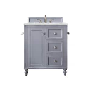 Copper Cove Encore 30.0 in. W x 23.5 in. D x 36.3 in. H Bathroom Vanity in Silver Gray with Ethereal Noctis Quartz Top