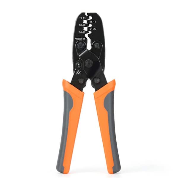 Non Insulated Open Barrel Terminal Crimp Tool with Parallel Jaw Hinged Mechanism for Automotive Wire 1 Piece