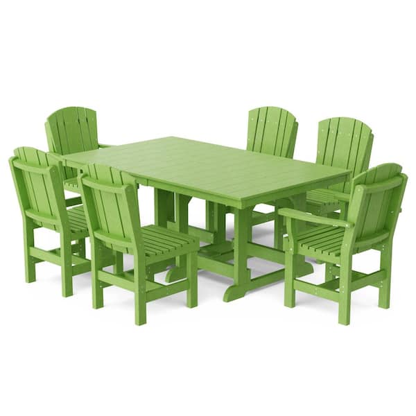 Wildridge Heritage Lime Green 7-Piece Plastic Outdoor Patio Dining Set