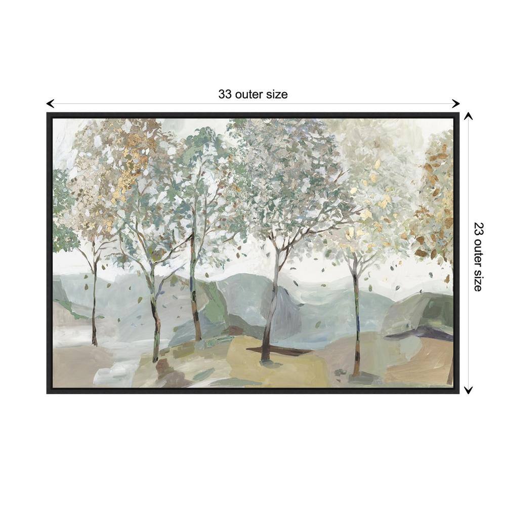 Breezy Landscape Trees I Black Framed Canvas Wall Art