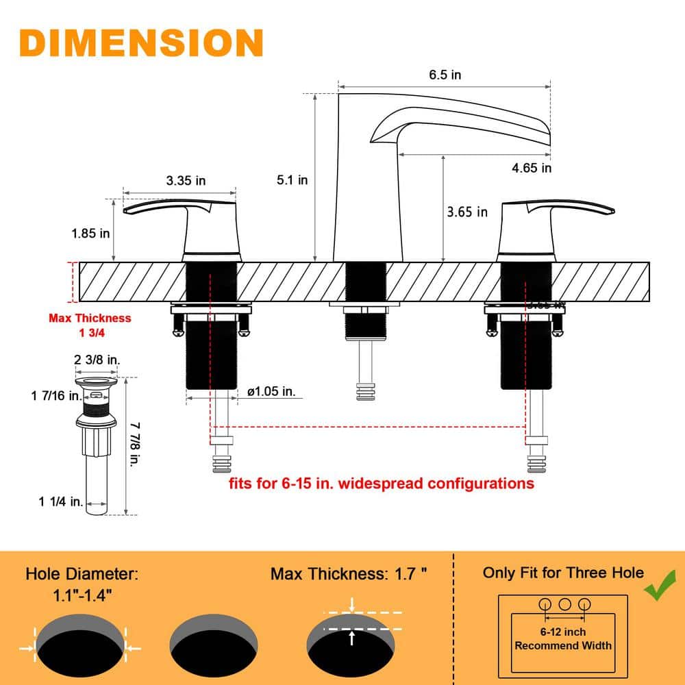 Brushed Nickel Double Handle Waterfall Bathroom Faucet Set