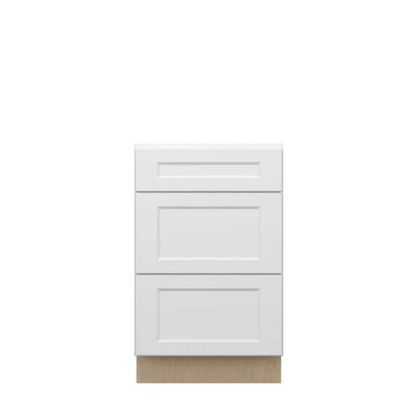 Norfolk Shaker 21 in. W x 34.5 in. H x 24 in. D in Painted White Plywood Assembled Drawer Base Cabinet