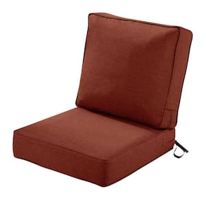 23 in. W x 23 in. D x 5 in. T (Seat) 23 in. W x 22 in. H x 4 in. T (Back) Outdoor Lounge Cushion Set in Heather Henna