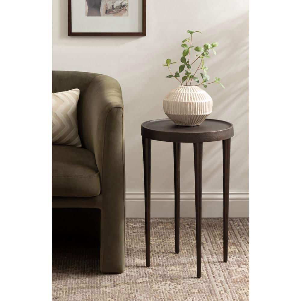 Rava 14 in. Bronze Round Metal End Table - thumbnail 9