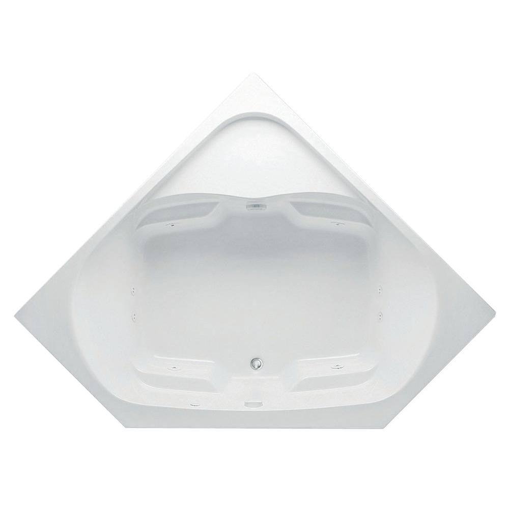 Cavalcade 60 in. x 60 in. Corner Drop-in Whirlpool Bathtub with Heater Acry