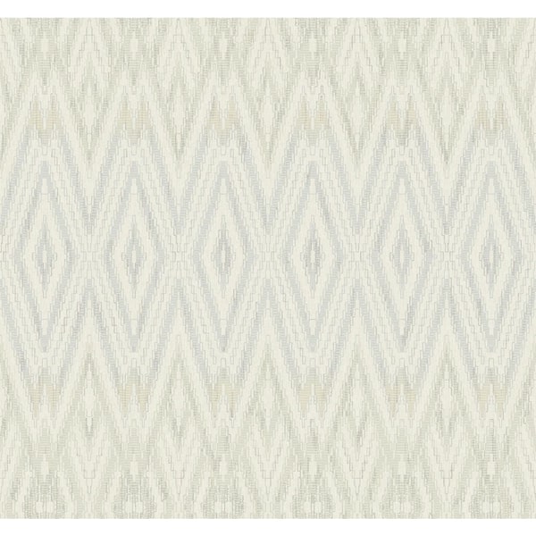 Candice Olson Diamond Marquise Blue and Neutral Wallpaper