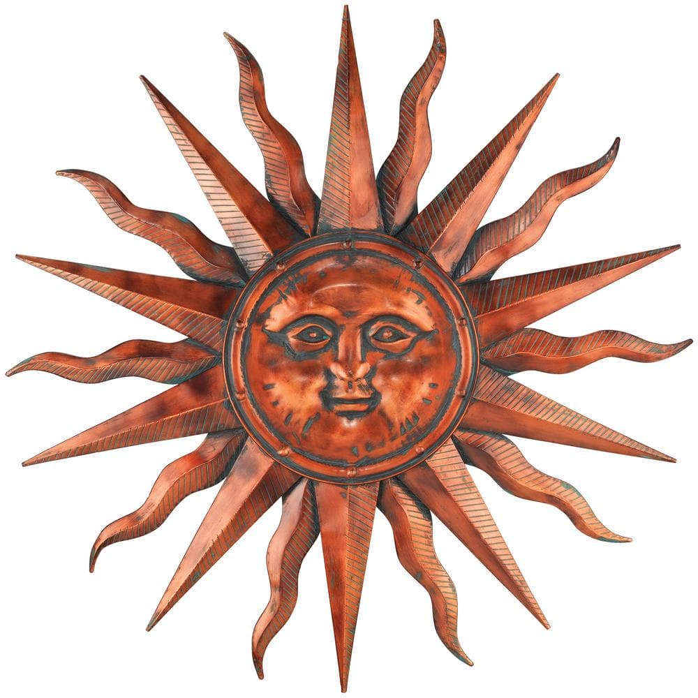 Copper Patina Sun 40" Metal Wall Sculpture
