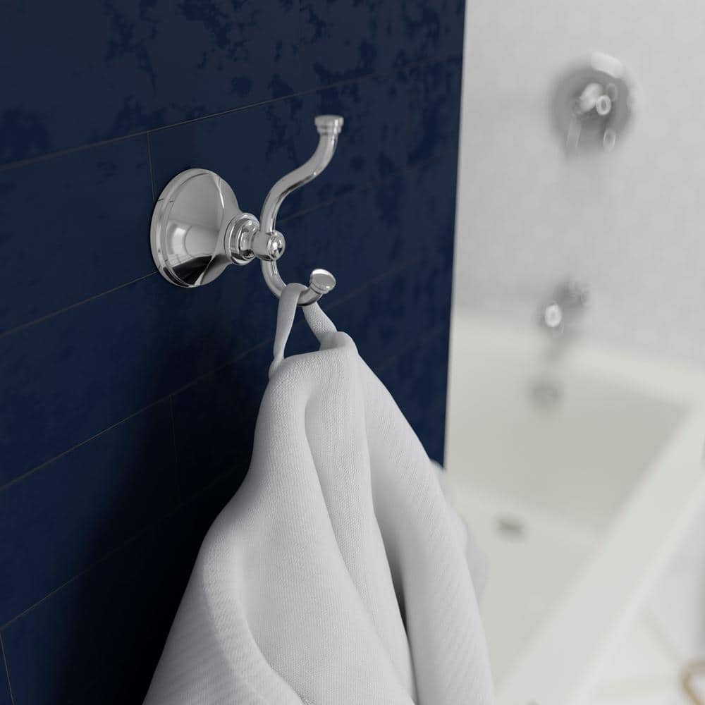 Visalia Polished Chrome Adjustable Double Robe Hook