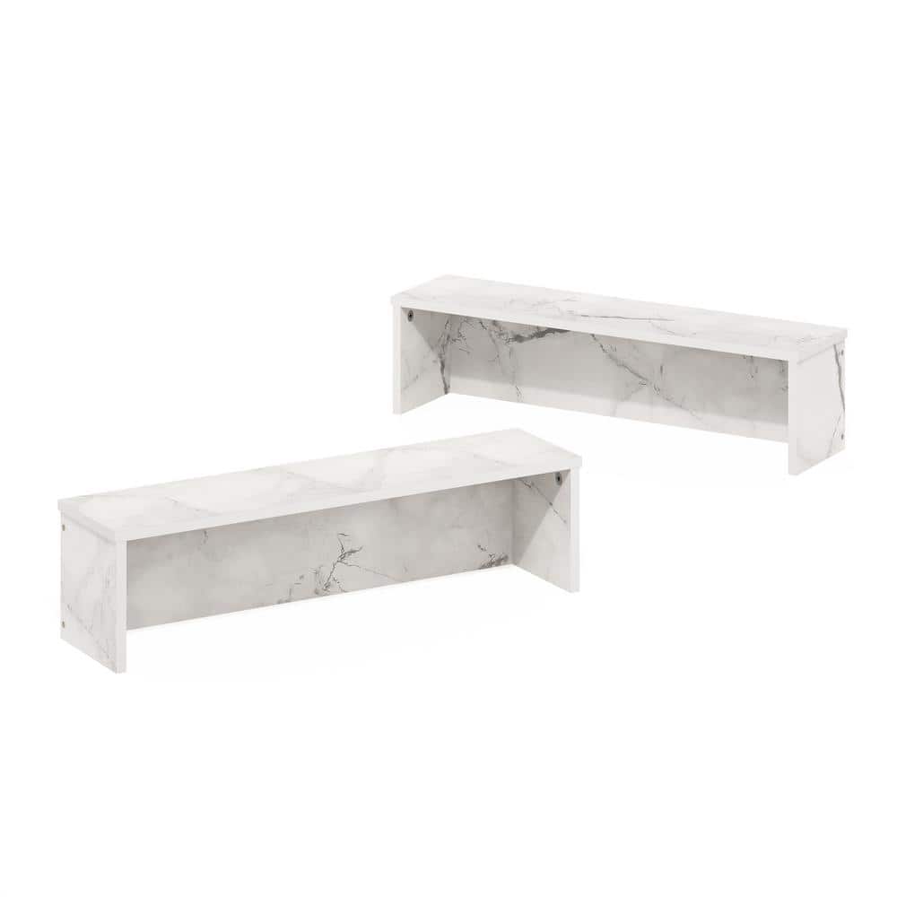 Helena 24" White Wood Grain Stackable Organizer Shelf Set