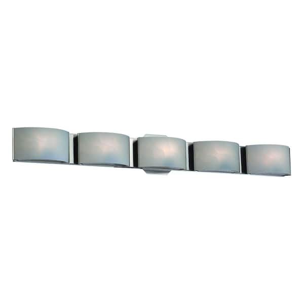 Eurofase Dakota Collection 5-Light Chrome LED Bath Bar Light