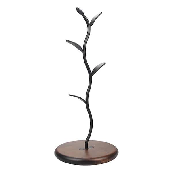 4-Hook Bronze Mug Tree Countertop Mug Holder Stand Pod Organizer Space Saving for Coffee Bar Kitchen