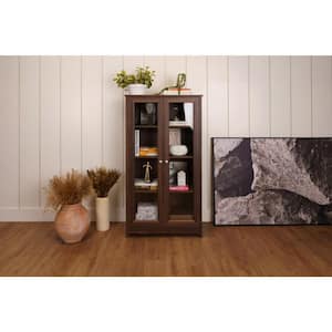 Oasis 31.5 in. W Walnut 4-Shelf Accent Bookcase