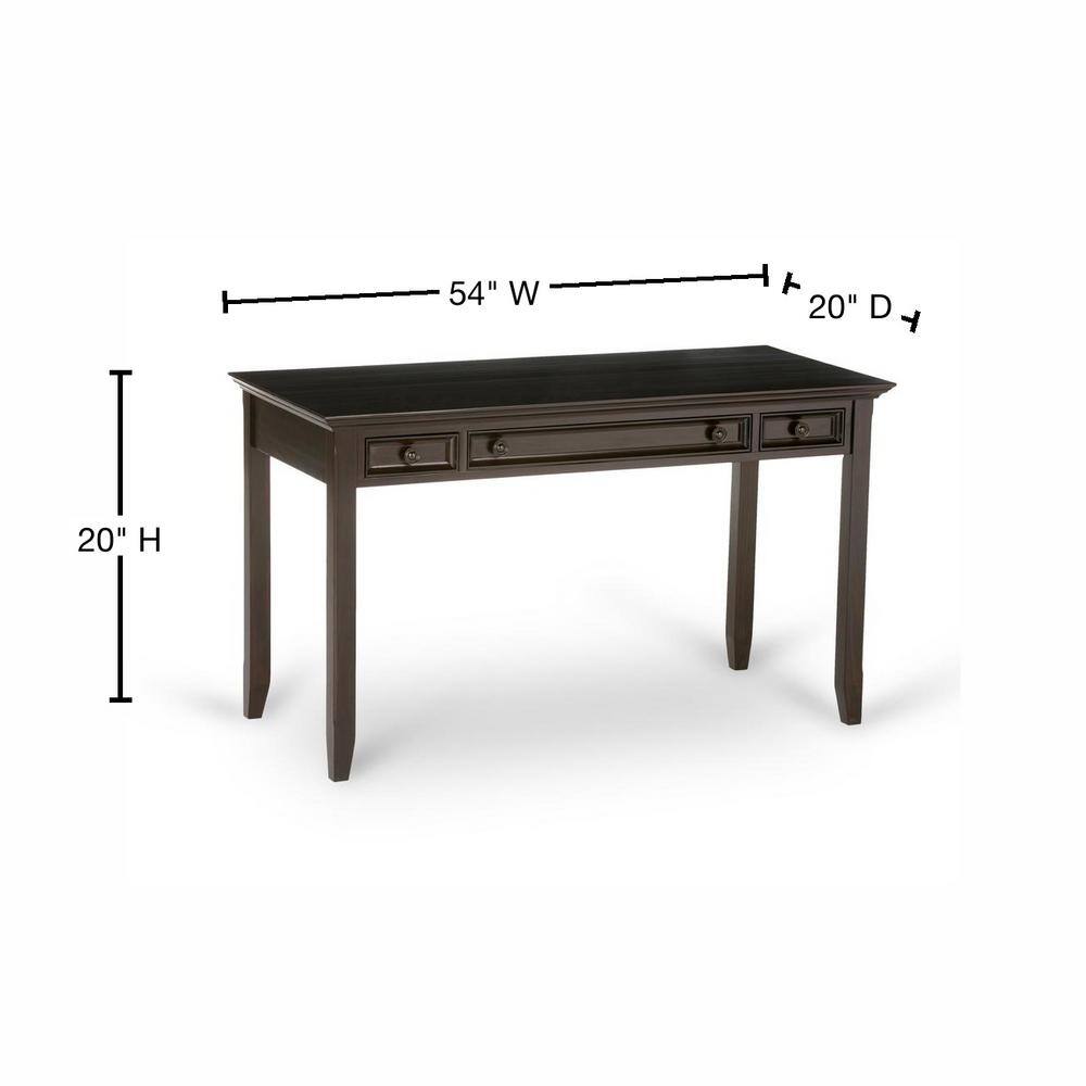 Elegant Hickory Brown Solid Wood Desk with Keyboard Tray and Storage