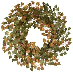 24 in. Artificial Green Ivy Harvest Wreath