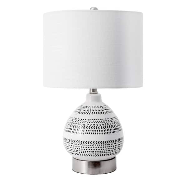 nuLOOM Tampa 22 in. Off White Bohemian Table Lamp, Dimmable