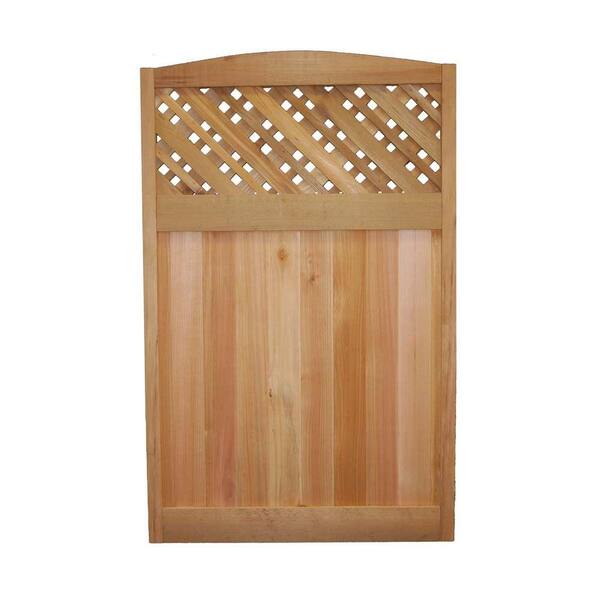 Signature Development 4 ft. x 2.5 ft. Western Red Cedar Supreme Lattice Deluxe Arched Fence Panel