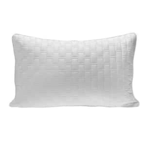 Luxury 100% Viscose from Bamboo Quilted Decorative Pillow - White