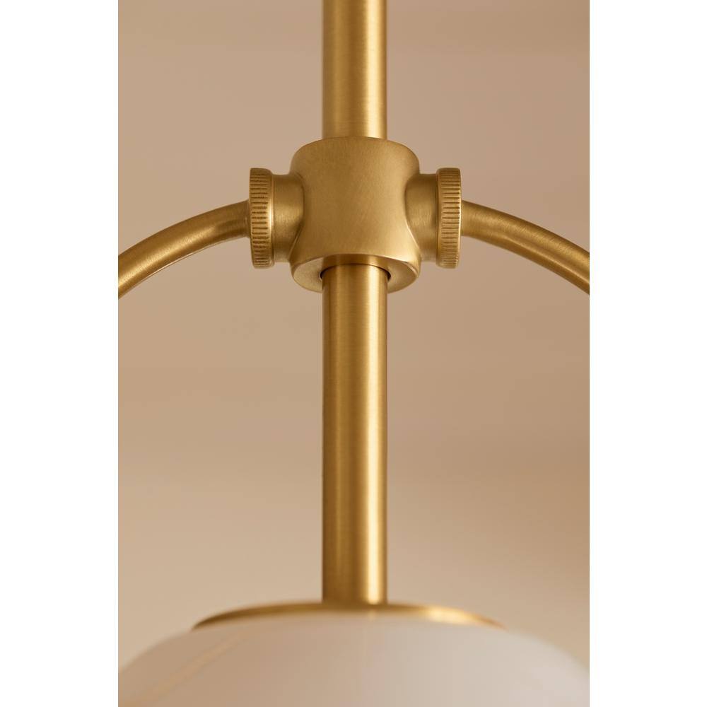 Kernen 18" Brushed Brass and Milk Glass Pendant Light