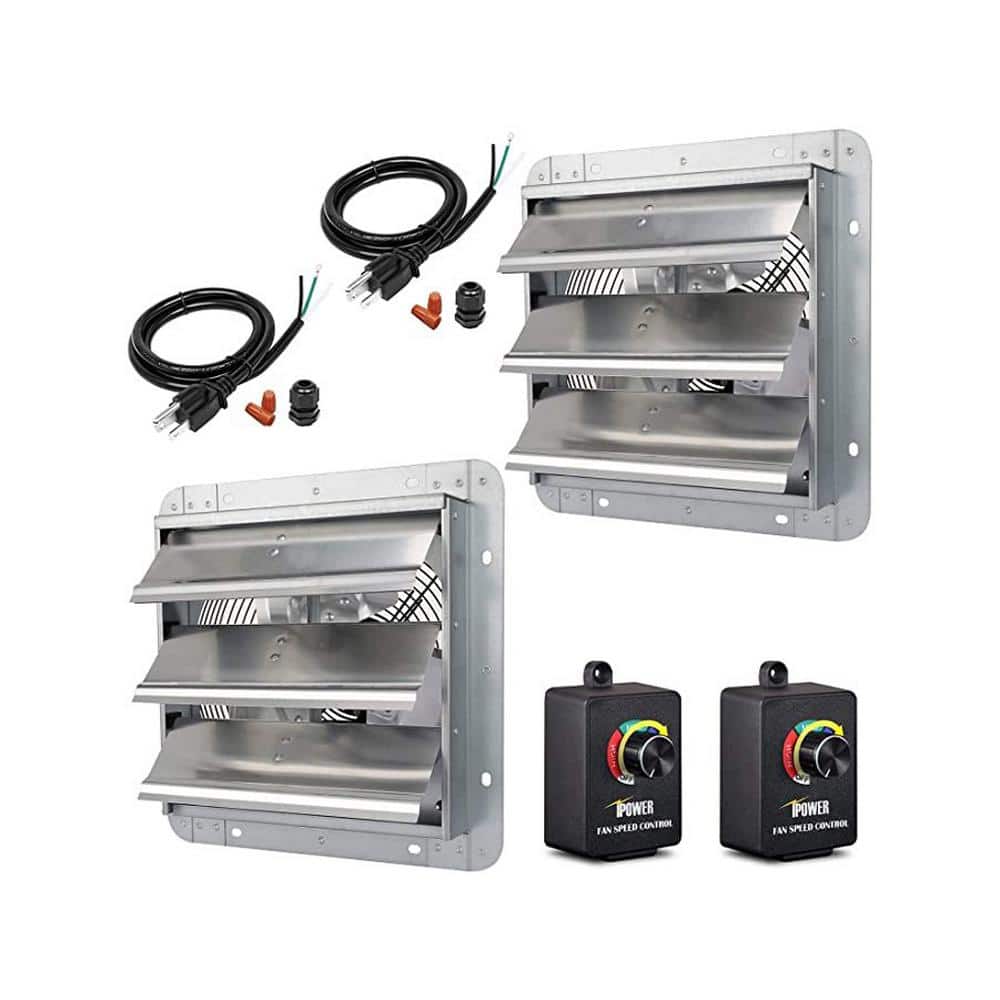 820 CFM 10 in. Silver Aluminum High Speed Gable Mount Shutter Exhaust Fan w