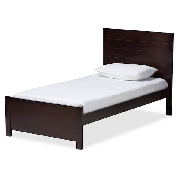 Baxton Studio Catalina Espresso Brown Twin Platform Bed