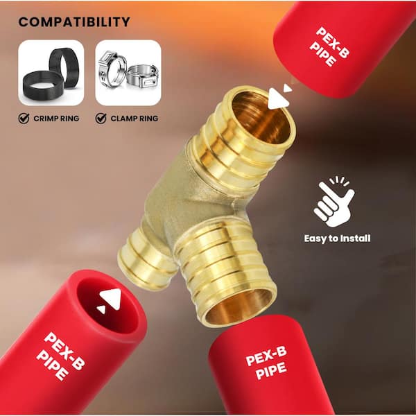 5 Pezzi Gomiti A Goccia In Ottone Senza Piombo XFITTING - 1/2" PEX X 1/2" NPT Femmina - Foto 8