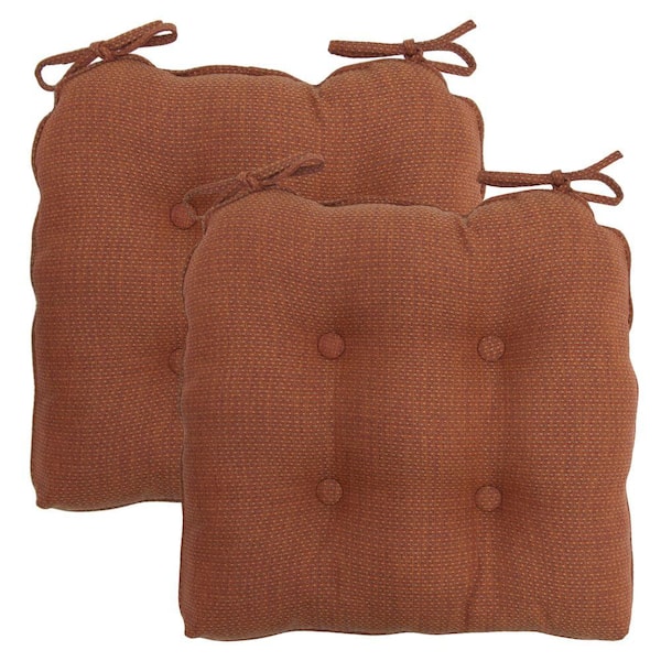Hampton Bay Cayenne Texture Rapid-Dry Deluxe Tufted Outdoor Seat Cushion (2-Pack)