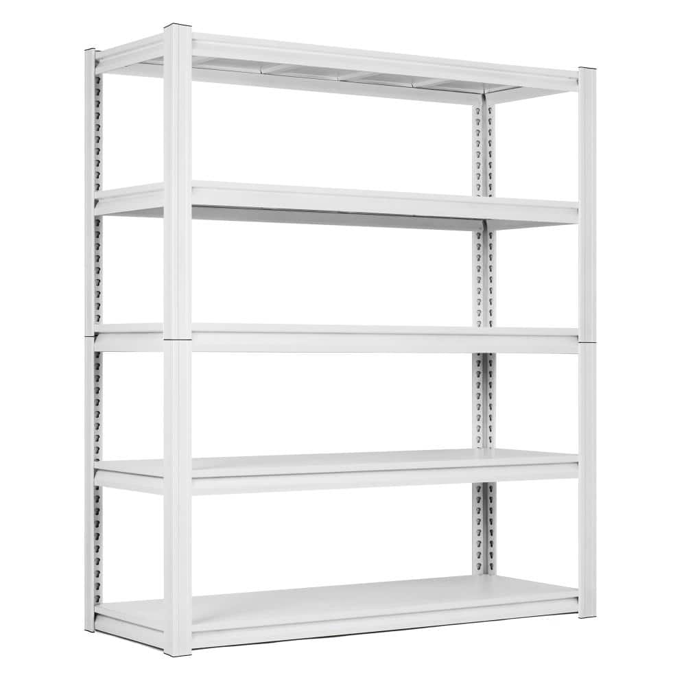 5-Shelf Steel Heavy Duty Garage Kitchen Pantry Storage Shelving Unit in White (47.2 in. W x 72 in. H x 17.7 in. D) price history on PriceWatchPro