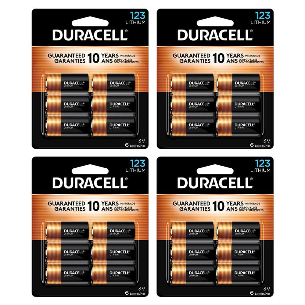 Duracell CR123A 3V Lithium Battery, 6-count Battery Mix Pack (24 Total ...