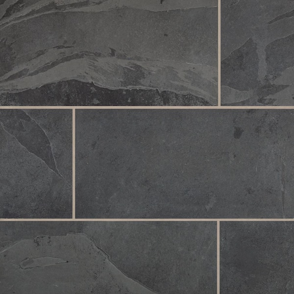 Montauk Large Format Gauged Black Slate Tile, 18 in. x 36 in. Floor and Wall (20 pieces/90 sq. ft./pallet)