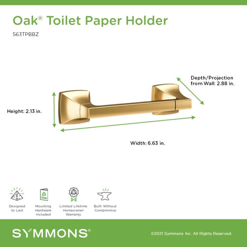 Brushed Bronze Wall Mounted Oak Toilet Paper Holder