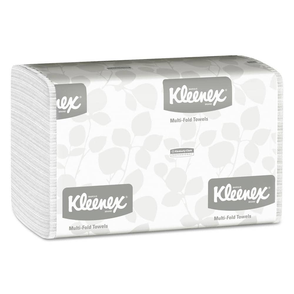 Republik noget ukendt Kleenex Multi-Fold White Paper Towels 9 1/5 x 9 2/5 (150 Sheets per Pack,  16 Packs per Carton) KCC01890 - The Home Depot