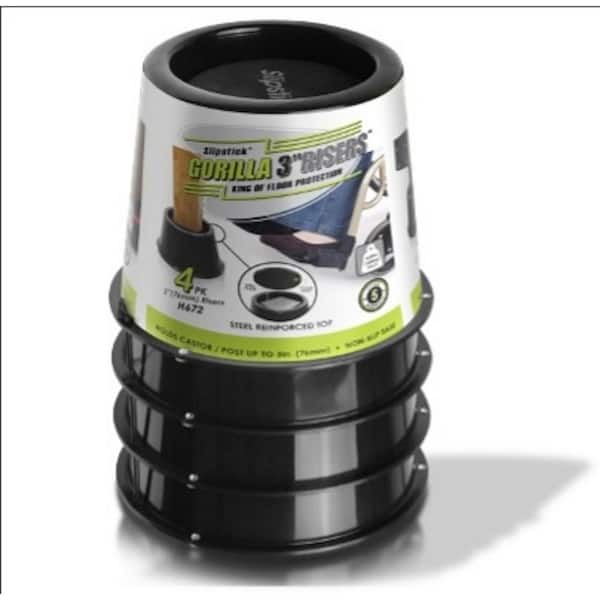 Gorilla Floor Protection Gorilla 3 in. Black Furniture/Bed Risers (Set of 4)