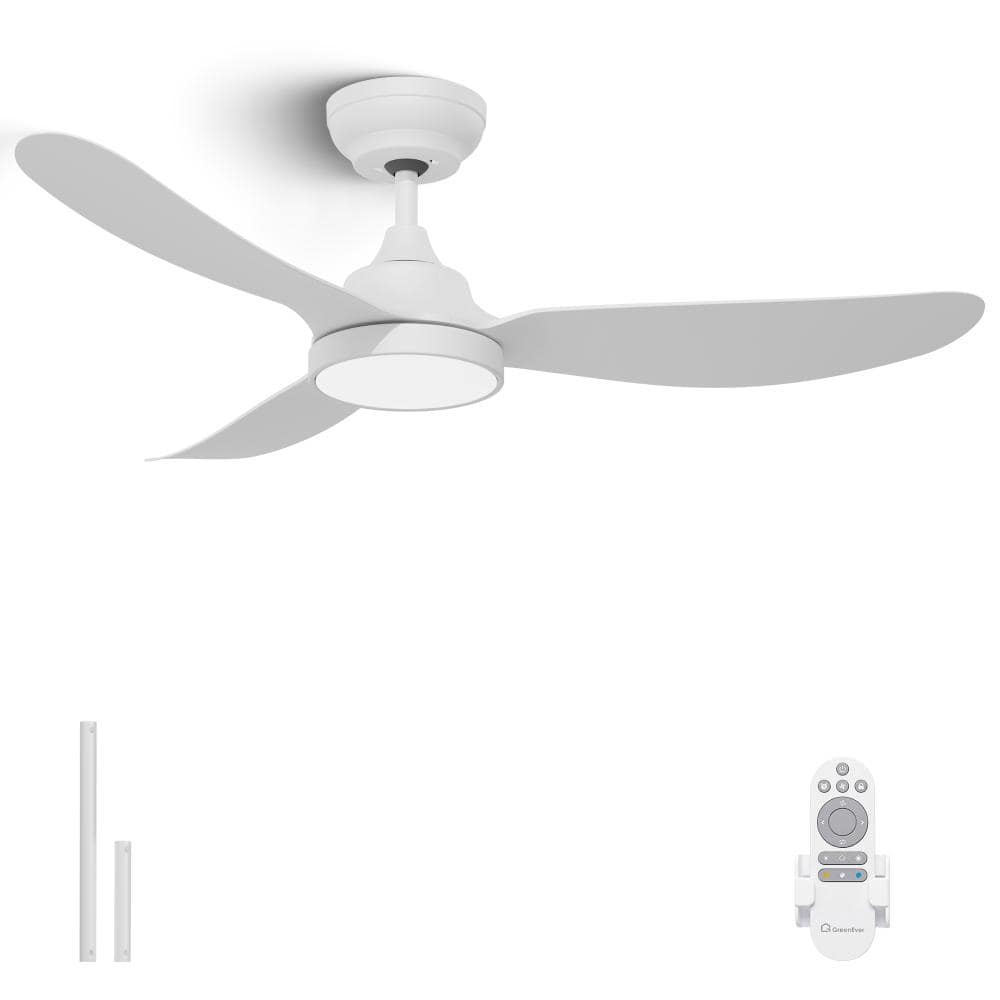 42 in. Small Modern Ceiling Fan with Light Kit, Quiet Reversible DC Motor, 3CCT, White price history on PriceWatchPro