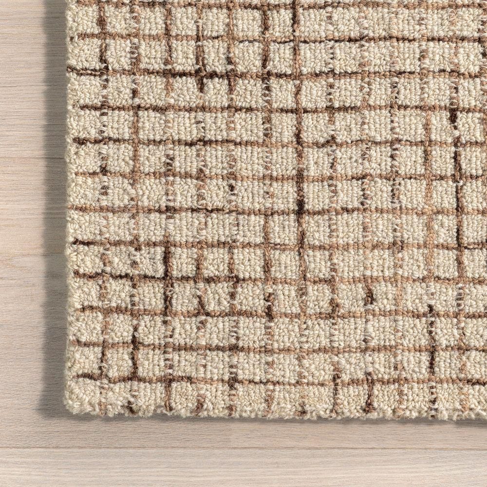 Melrose Cream and Brown Hand-Tufted Wool Runner Rug