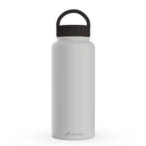 32 oz. Fog Gray Insulated Stainless Steel Water Bottle with D-Ring Lid